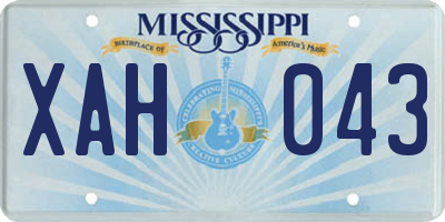 MS license plate XAH043