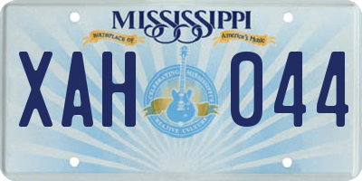 MS license plate XAH044
