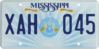 MS license plate XAH045