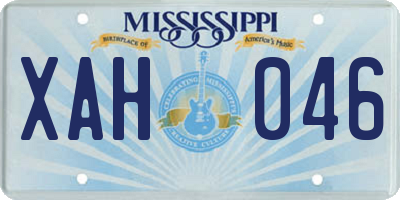 MS license plate XAH046