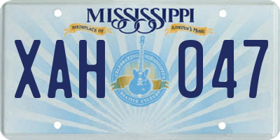 MS license plate XAH047
