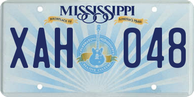 MS license plate XAH048
