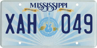 MS license plate XAH049