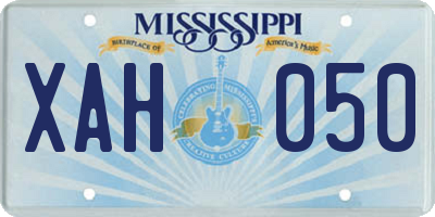 MS license plate XAH050