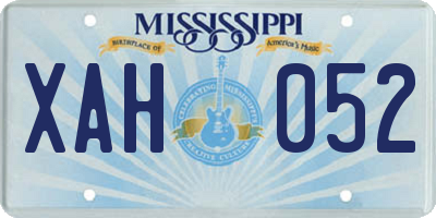 MS license plate XAH052