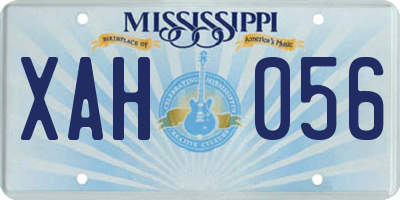 MS license plate XAH056