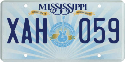 MS license plate XAH059