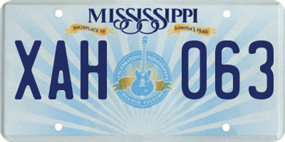 MS license plate XAH063