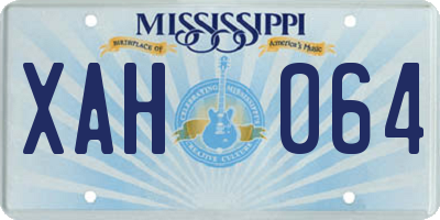 MS license plate XAH064