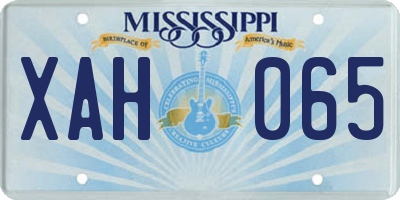 MS license plate XAH065