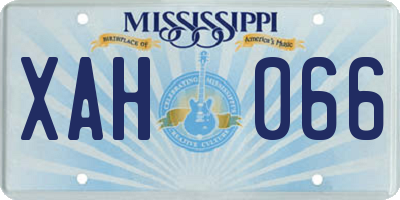 MS license plate XAH066
