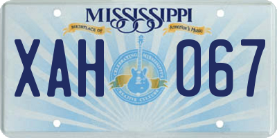 MS license plate XAH067