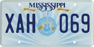MS license plate XAH069
