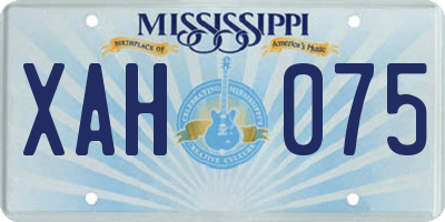 MS license plate XAH075