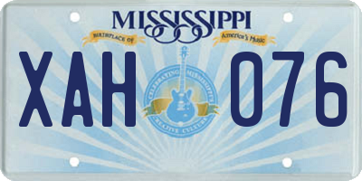 MS license plate XAH076