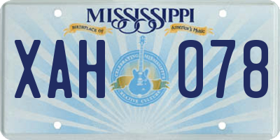 MS license plate XAH078
