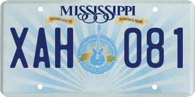 MS license plate XAH081