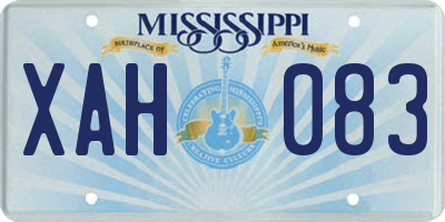 MS license plate XAH083