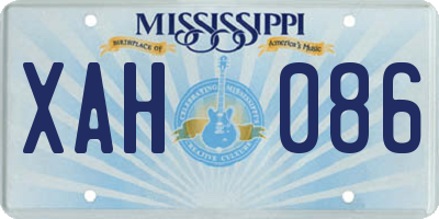 MS license plate XAH086