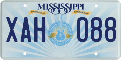 MS license plate XAH088