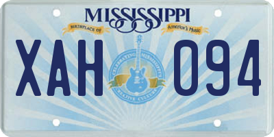 MS license plate XAH094