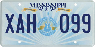 MS license plate XAH099