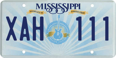 MS license plate XAH111