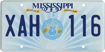 MS license plate XAH116