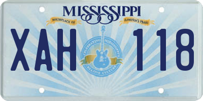 MS license plate XAH118