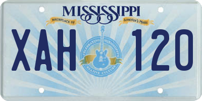 MS license plate XAH120