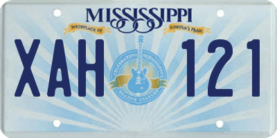 MS license plate XAH121