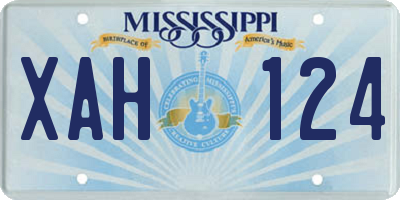 MS license plate XAH124
