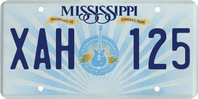 MS license plate XAH125