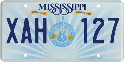 MS license plate XAH127