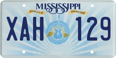 MS license plate XAH129