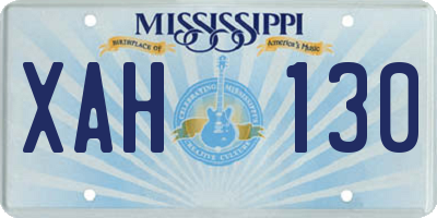 MS license plate XAH130