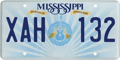 MS license plate XAH132