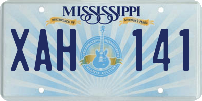 MS license plate XAH141