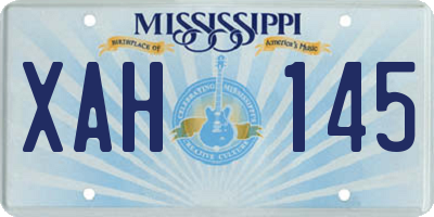 MS license plate XAH145
