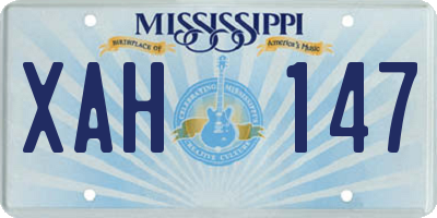 MS license plate XAH147