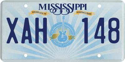 MS license plate XAH148