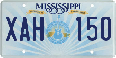 MS license plate XAH150