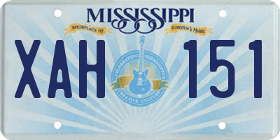 MS license plate XAH151