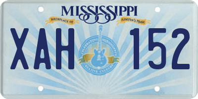 MS license plate XAH152