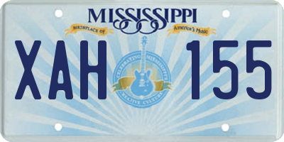 MS license plate XAH155