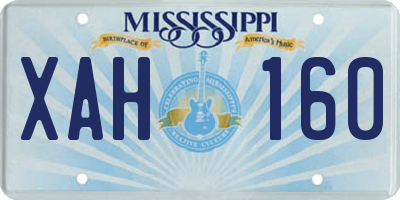 MS license plate XAH160