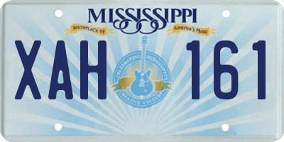 MS license plate XAH161