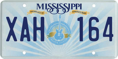 MS license plate XAH164