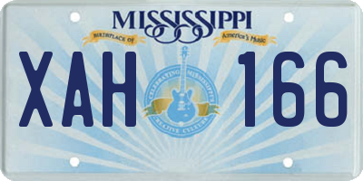 MS license plate XAH166