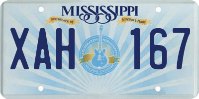 MS license plate XAH167